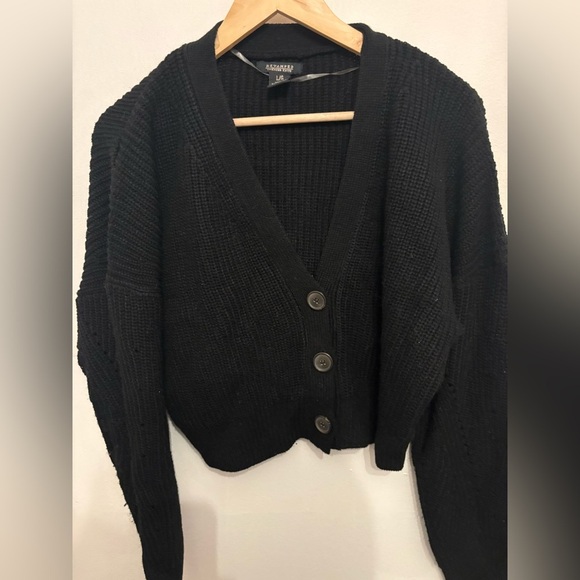 Revamped Sweaters - Revamped Black Women's Cardigan Sweater
